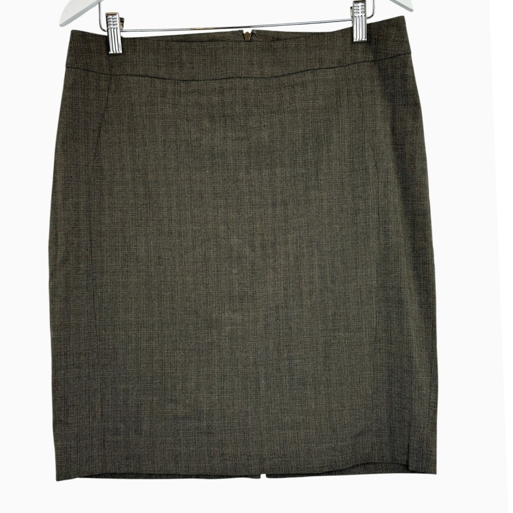 The Limited Size 8 Tan Gray Textured Pencil Skirt Lined Back Zip Career 21"